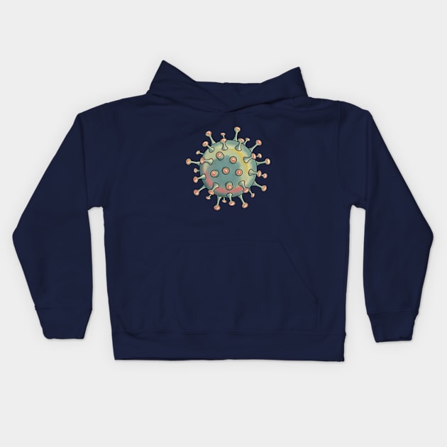 Pastel Virus Particles Kids Hoodie by StephJChild